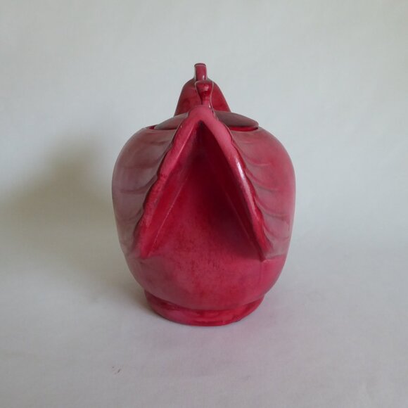 VINTAGE RED ROOSTER CHICKEN HEN LIDDED COOKIE JAR CONTAINER - Picture 7 of 12